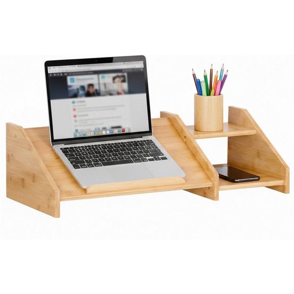 relaxdays Laptop-Ständer aus Bambus, (1-tlg)