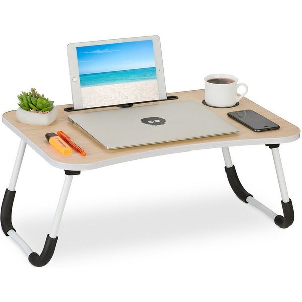 relaxdays Laptoptisch mit Tablet- & Getränkehalter (1-St)
