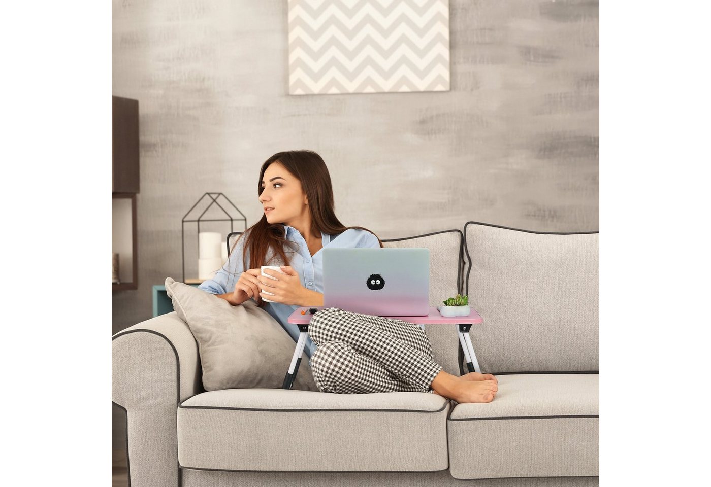 relaxdays Laptoptisch Pinker Laptoptisch (1-St) – Bild 3 von 5