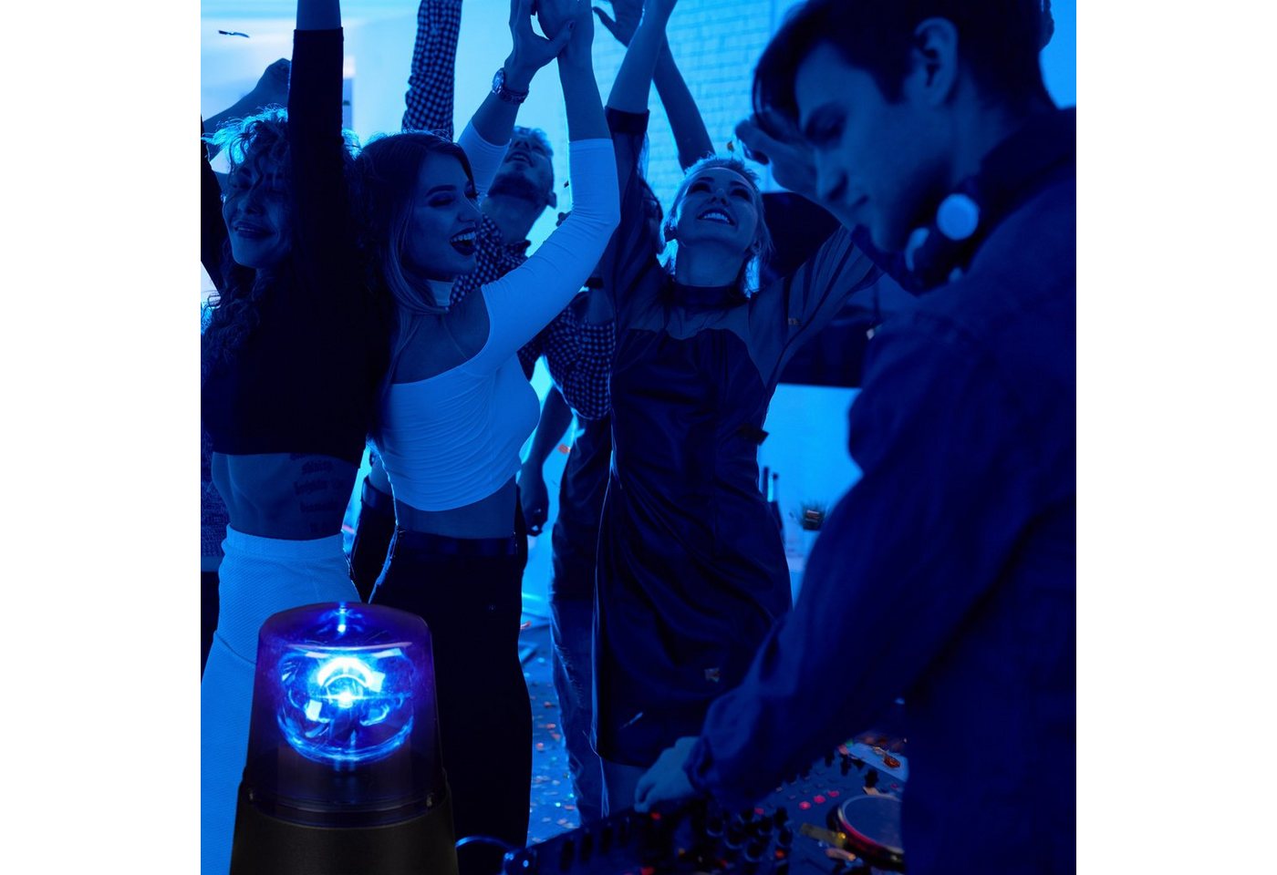 relaxdays LED Dekolicht LED Blaulicht, 360°-drehbarer Reflektor, LED, Blau – Bild 2 von 5