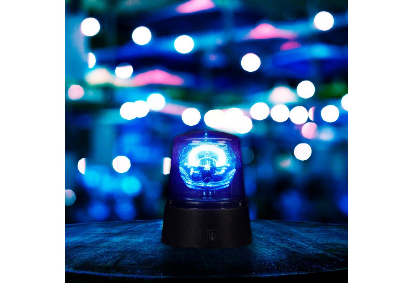 relaxdays LED Dekolicht LED Blaulicht, 360°-drehbarer Reflektor, LED, Blau – Bild 3 von 5