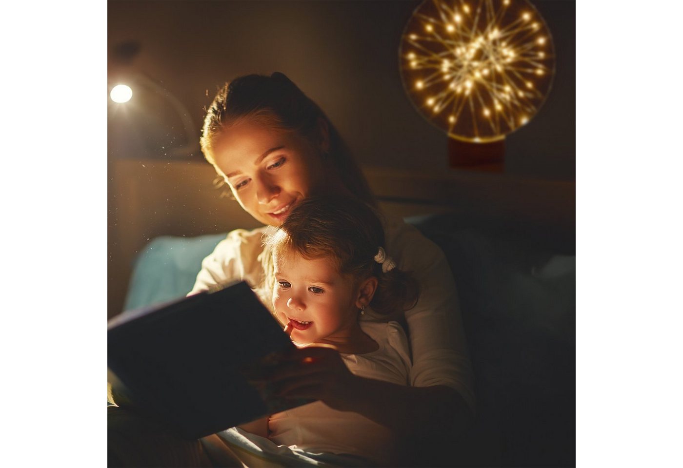 relaxdays LED Dekolicht LED Ring Deko 25 cm, Kabellose, batteriebetriebene LED-Stimmungsbeleuchtung, LED, Warmweiß – Bild 3 von 5