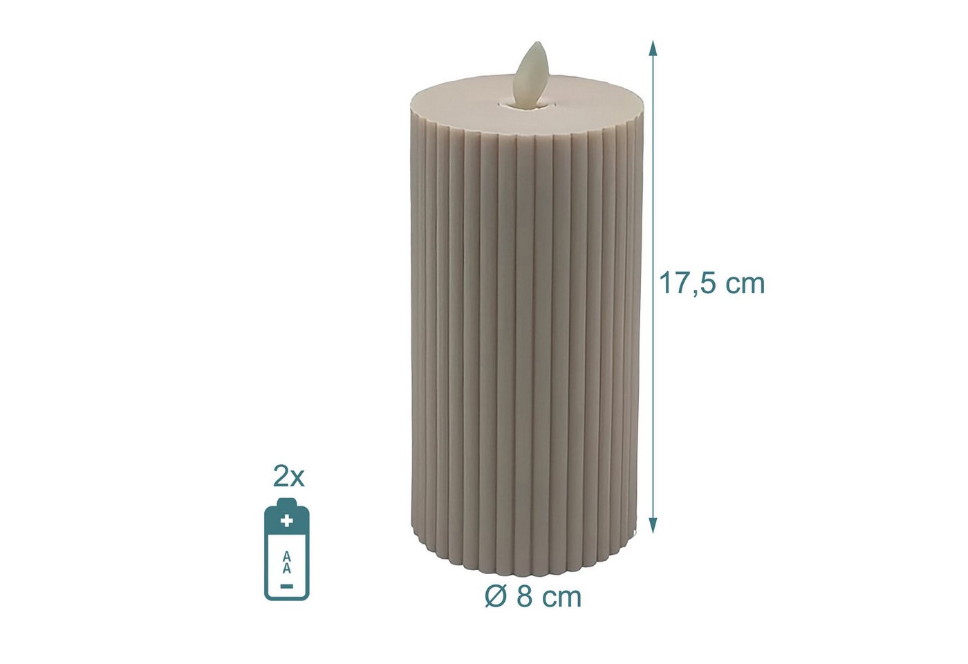 relaxdays LED-Kerze 4er Set, Flackernde Flamme, LED, Warmweiß, Champagner – Bild 4 von 5