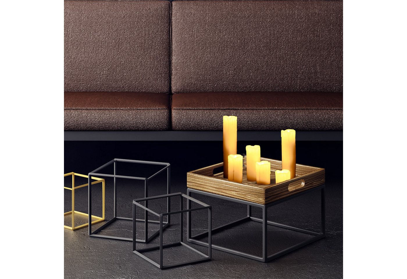 relaxdays LED-Kerze 6er Set aus Echtwachs, LED, warmweiß, leicht rötlich – Bild 2 von 5
