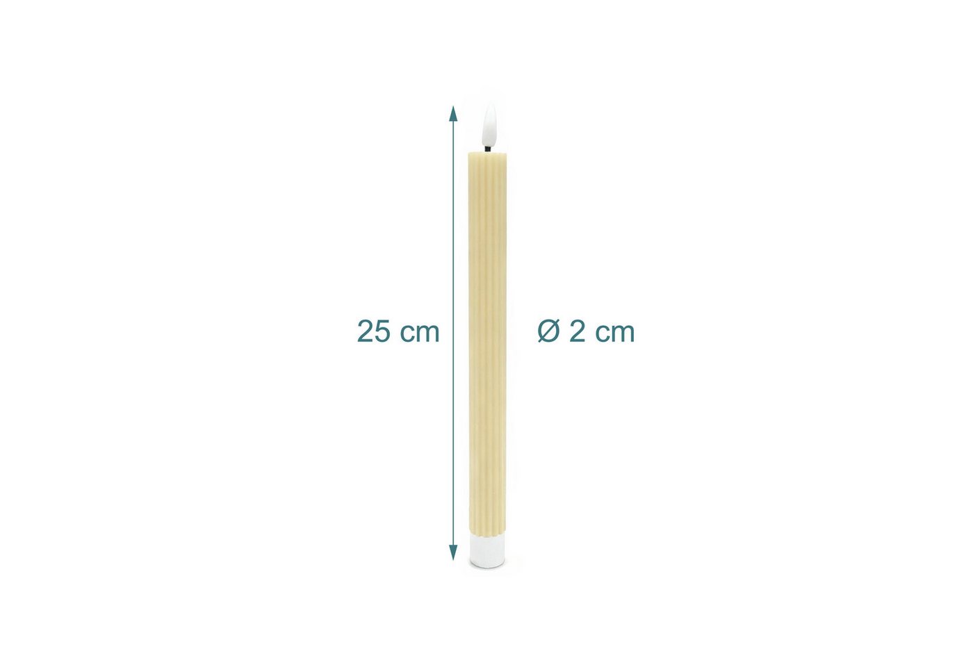 relaxdays LED-Kerze LED Stabkerzen 4er Set, Praktische Timerfunktion, LED, warmweiß, Beige – Bild 4 von 5