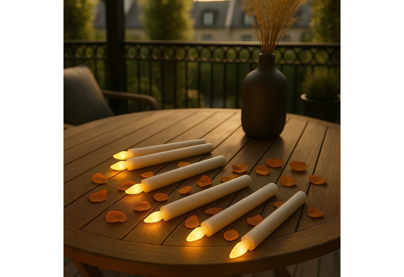 relaxdays LED-Kerze LED Stabkerzen mit Timer 6er Set, LED, Warmweiß – Bild 3 von 5
