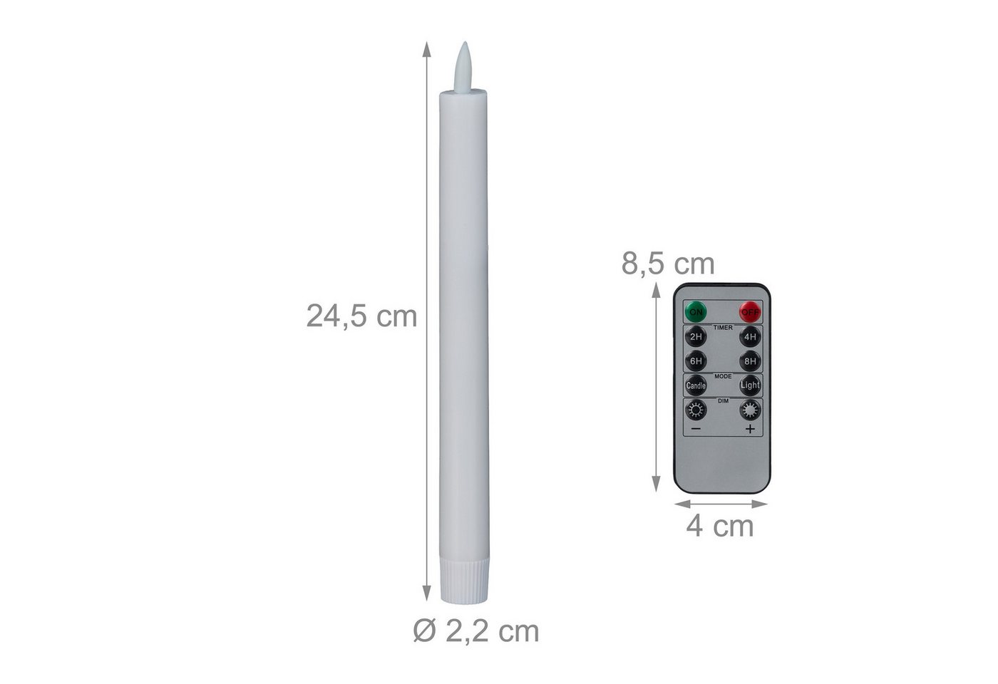 relaxdays LED-Kerze LED Stabkerzen mit Timer 6er Set, LED, Warmweiß – Bild 4 von 5