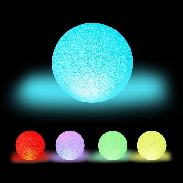 relaxdays LED Kugelleuchte mit Farbwechsel, Stimmungsvoller Farbwechsel und funkelnder Glitzereffekt, LED, Blau, Gelb, Rot, Lila, Grün