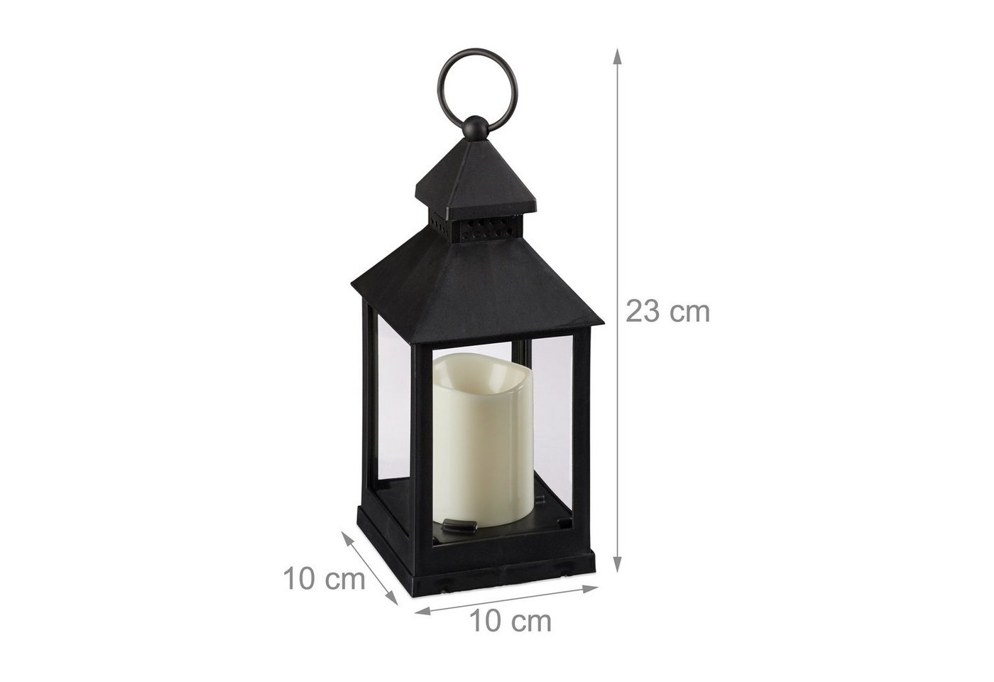 relaxdays LED Laterne 2er Set, Flackernder LED-Flammeneffekt, LED-Kerze, Warmweiß – Bild 4 von 5