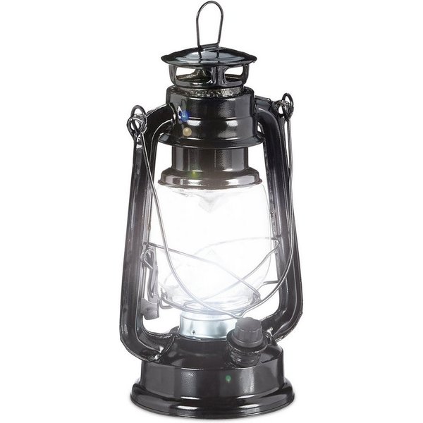 relaxdays LED Laterne Sturmlaterne LED, Dimmbare, batteriebetriebene LED-Sturmlaterne, LED, schwarz