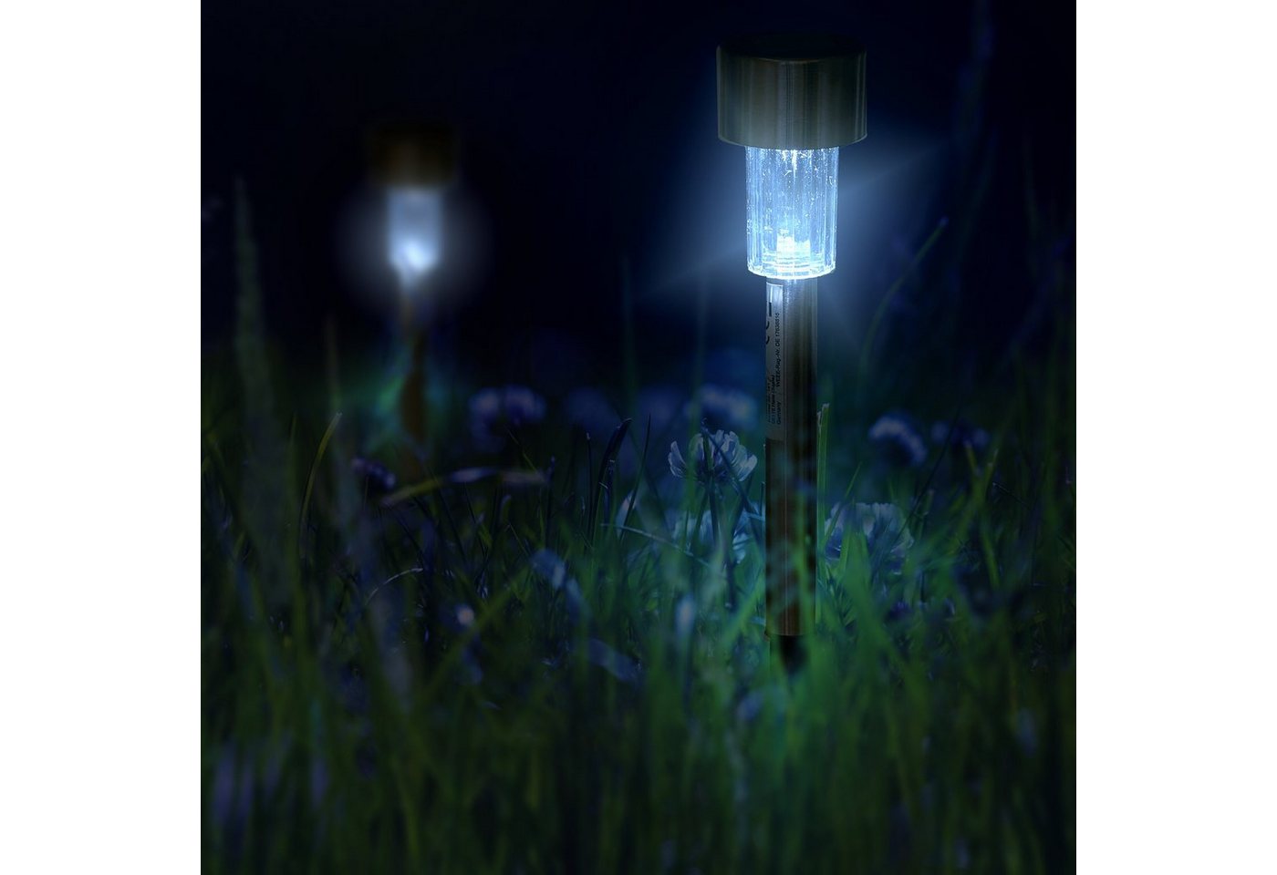 relaxdays LED Solarleuchte Solarlampen Set, LED, kaltweiße LED, Kaltweiß, 6er Pack – Bild 5 von 5