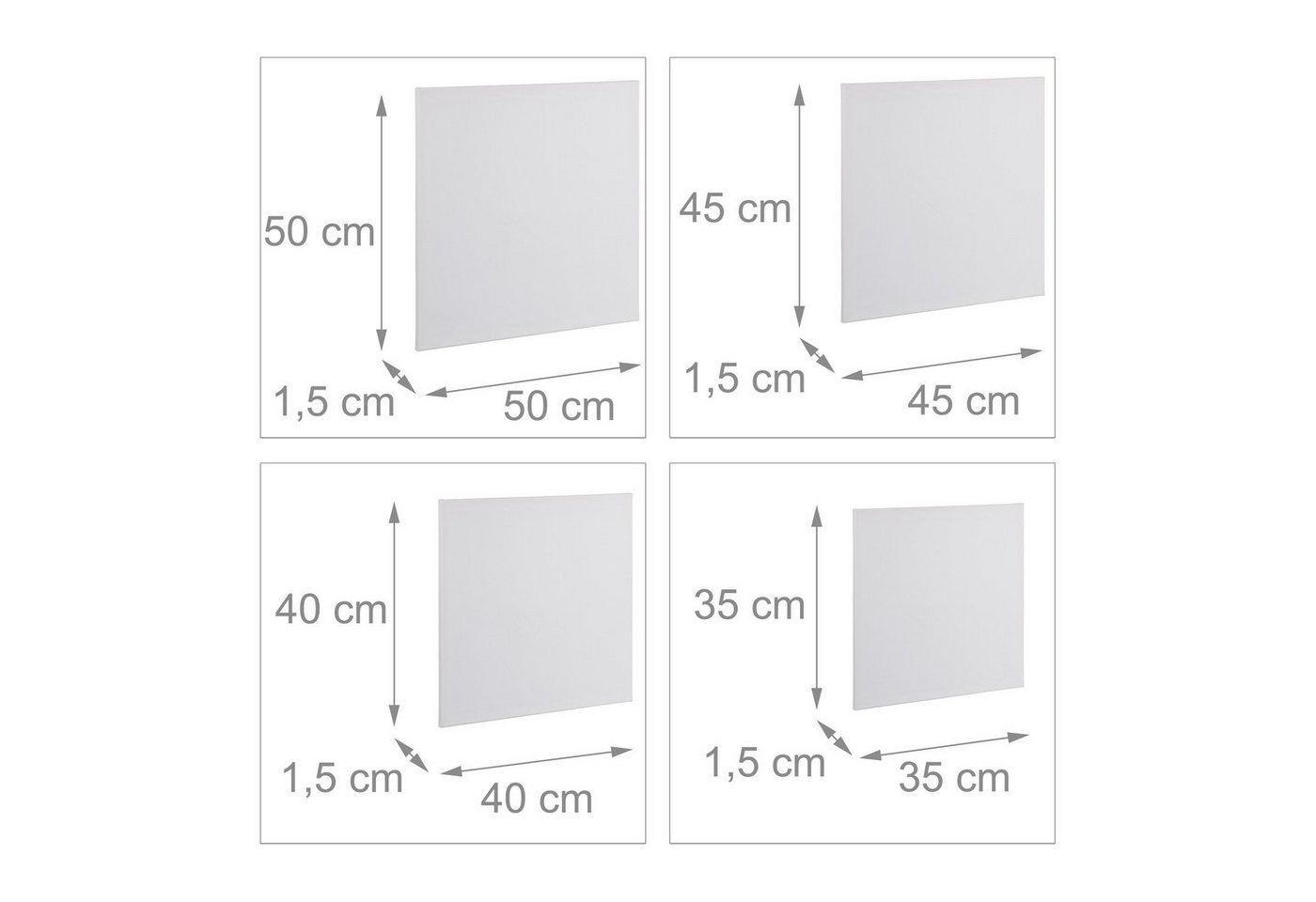 relaxdays Leinwand quadratisch 16er Set – Bild 4 von 5