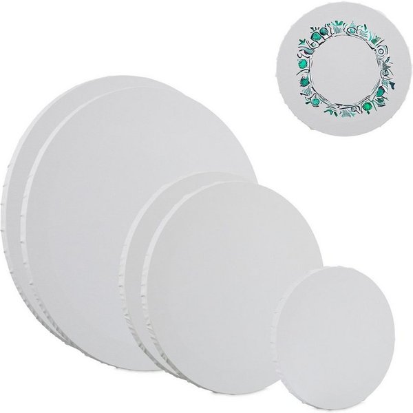 relaxdays Leinwand rund 6er Set