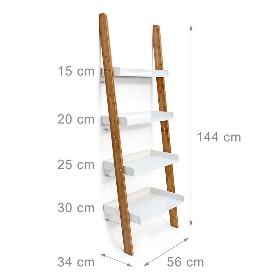 relaxdays Leiterregal BAMBOO, 6-tlg. – Bild 3 von 5