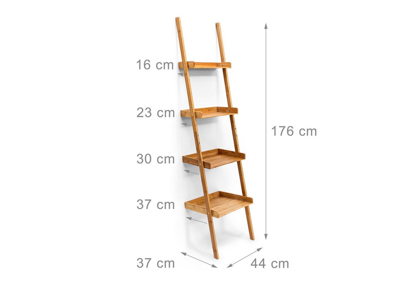 relaxdays Leiterregal Bambus 4-stufig, 6-tlg. – Bild 3 von 5
