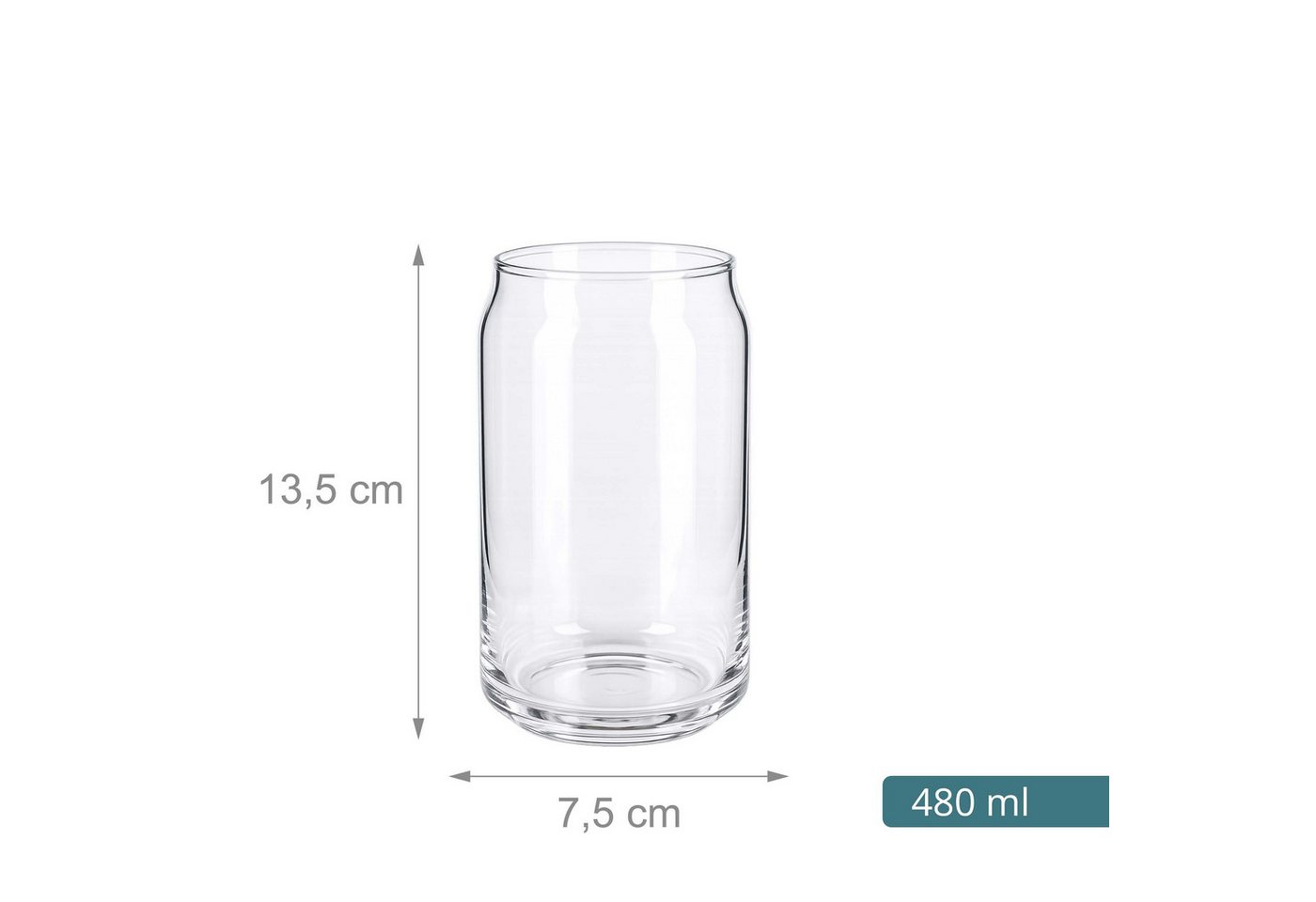 relaxdays Longdrinkglas Longdrinkgläser 4er Set Dosenform, 4-tlg., Glas – Bild 4 von 5