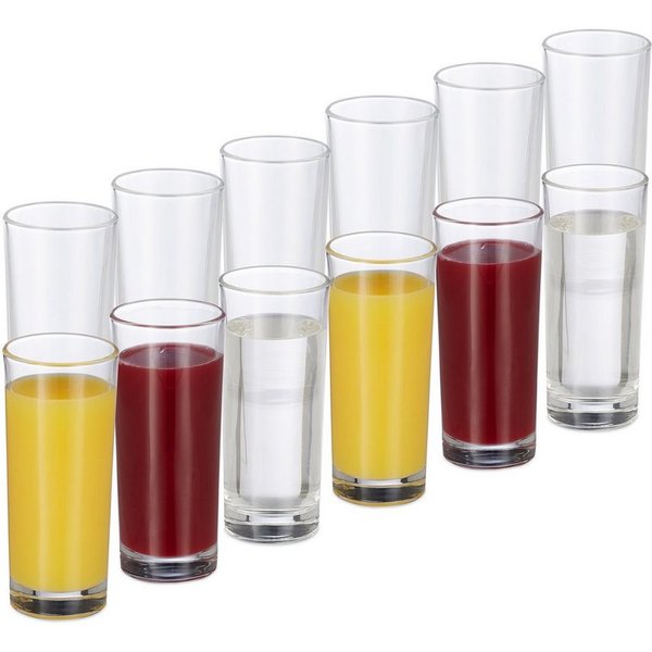 relaxdays Longdrinkglas Longdrinkgläser im 12er Set, 12-tlg., Glas