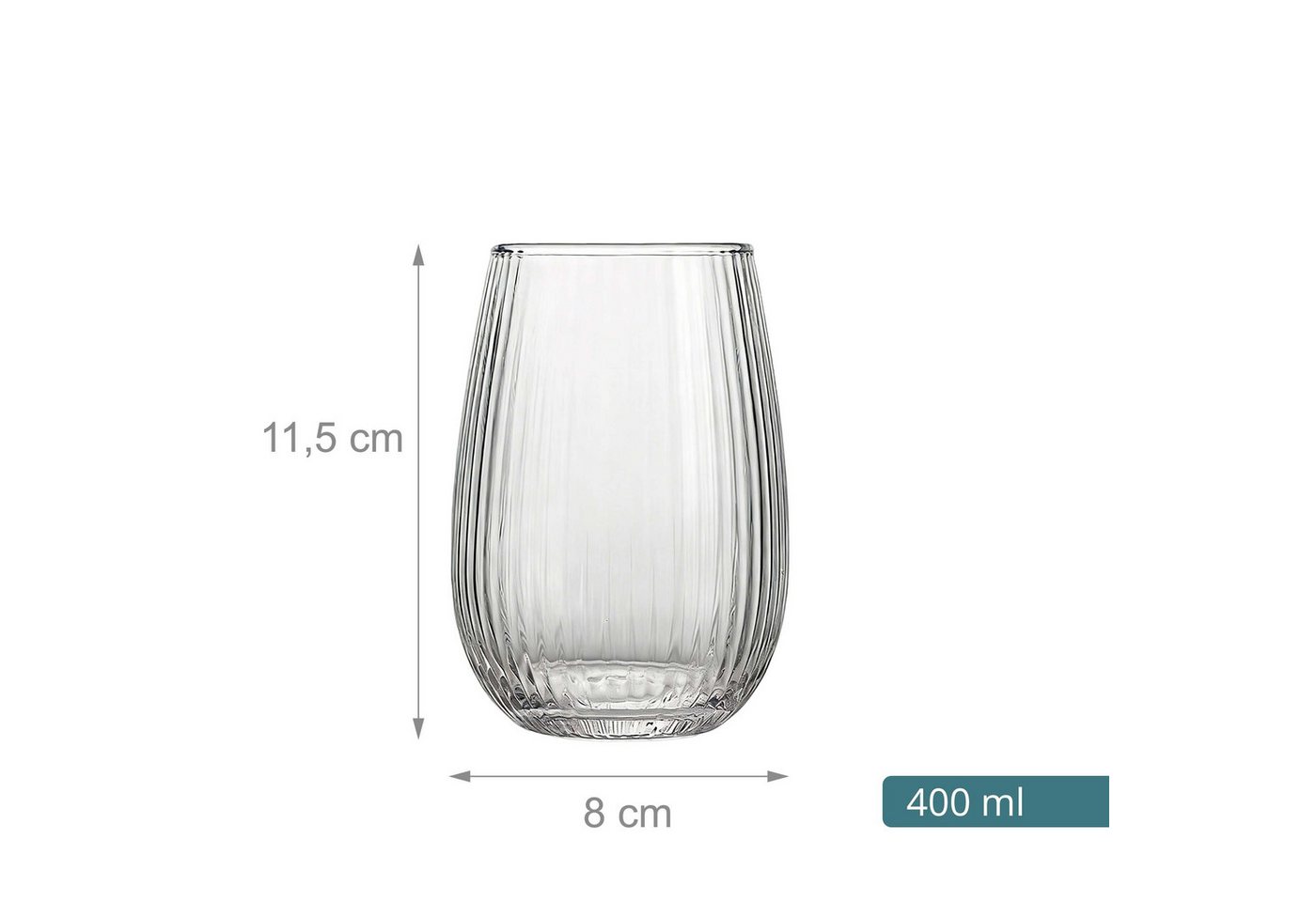relaxdays Longdrinkglas Trinkgläser 6er Set, 6-tlg., Glas – Bild 4 von 5