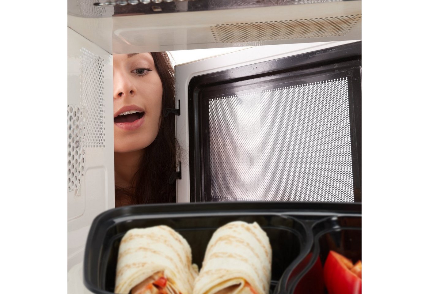 relaxdays Lunchbox 10er Set Meal Prep Boxen 2 Fächer, Kunststoff, (10-tlg) – Bild 3 von 5