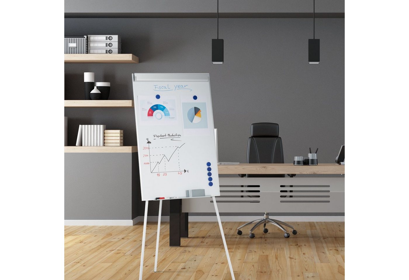 relaxdays Magnettafel Flipchart Whiteboard, (1-tlg) – Bild 2 von 5
