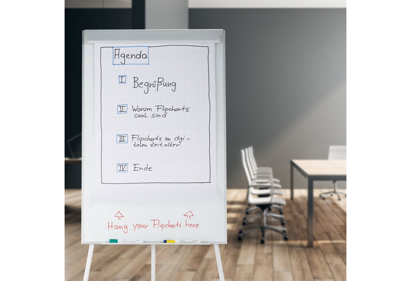 relaxdays Magnettafel Flipchart Whiteboard, (1-tlg) – Bild 5 von 5