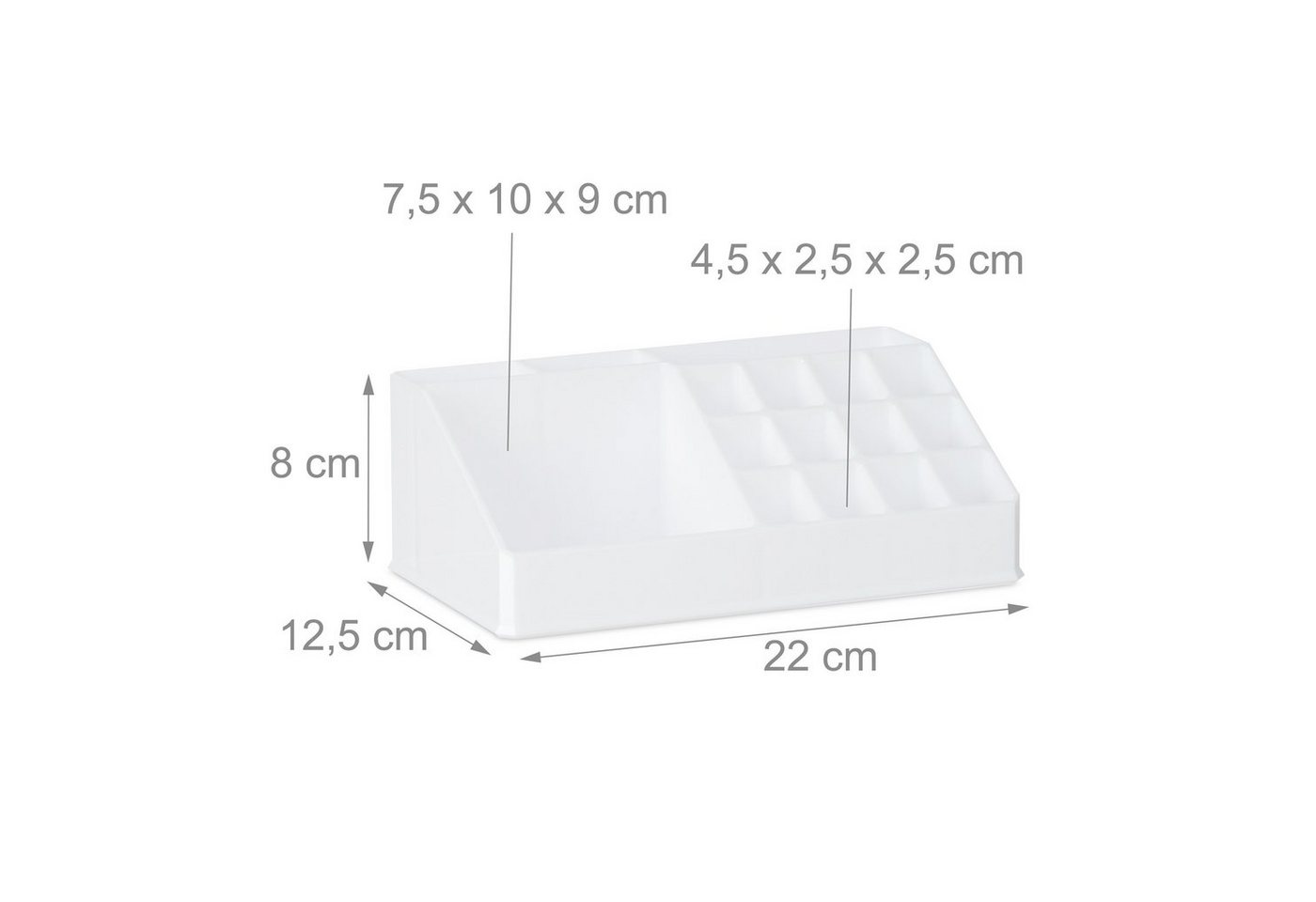 relaxdays Make-Up Organizer Kosmetikorganizer Acryl, 1-tlg., weiß – Bild 4 von 5