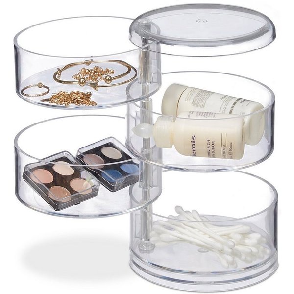 relaxdays Make-Up Organizer Kosmetikorganizer mit drehbaren Fächern, 1-tlg.
