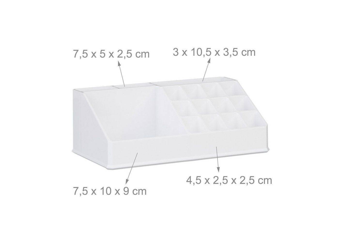 relaxdays Make-Up Organizer mit 8 Schubladen, 3-tlg., weiß – Bild 5 von 5