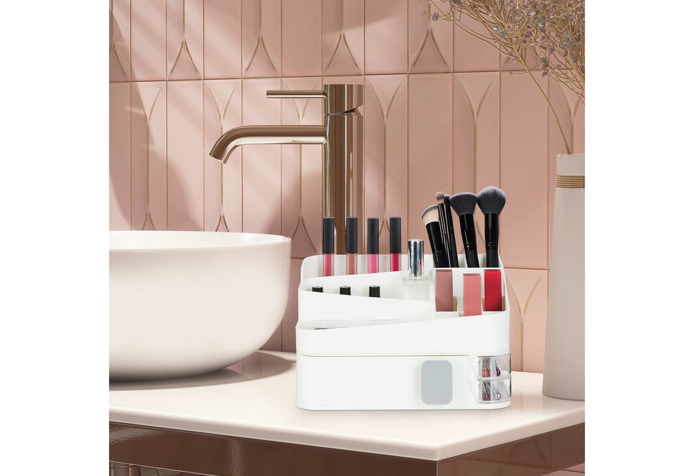 relaxdays Make-Up Organizer mit Schublade, 2-tlg. – Bild 2 von 5