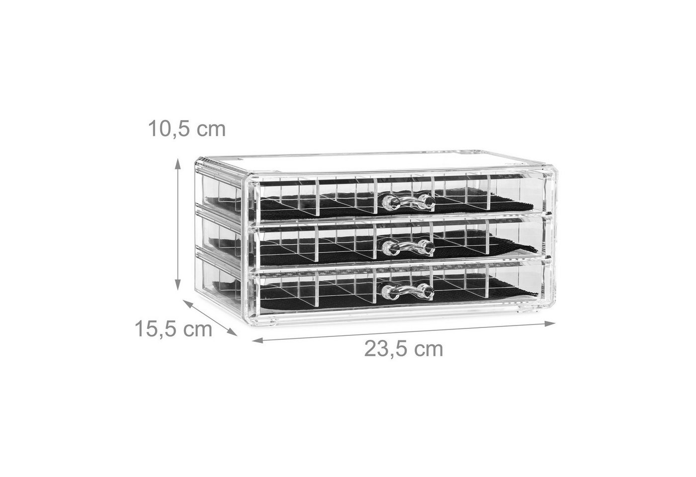 relaxdays Make-Up Organizer mit Schubladen, 1-tlg., transparent – Bild 4 von 5