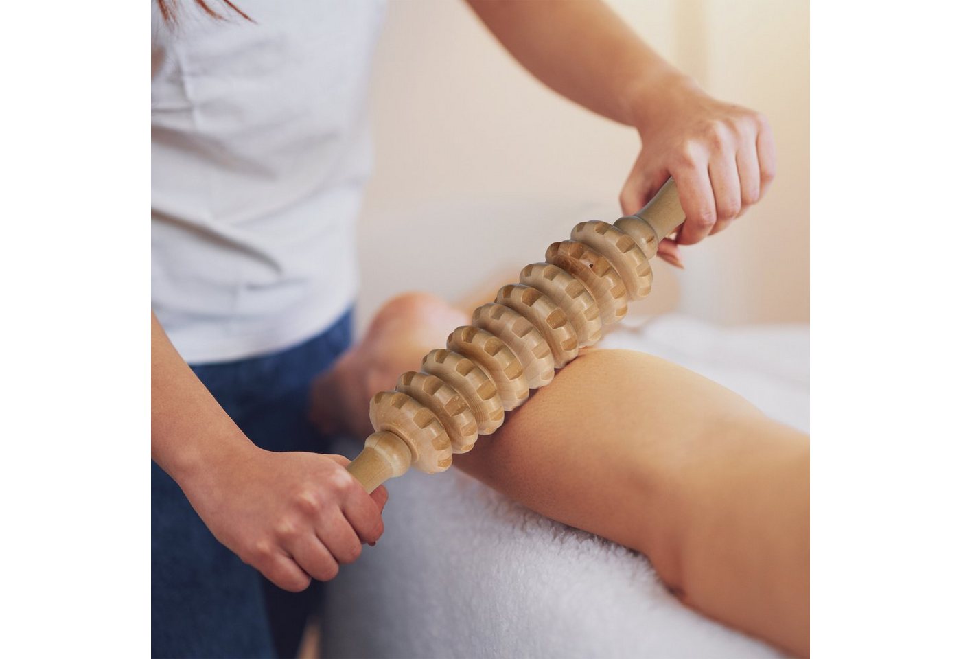 relaxdays Massageroller 2 x Massage Roller aus Holz, 1-tlg. – Bild 3 von 5