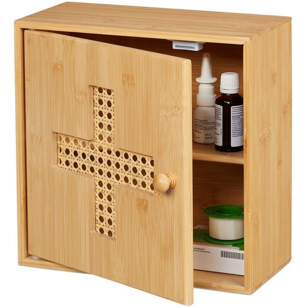relaxdays Medizinschrank aus Bambus (1-St)