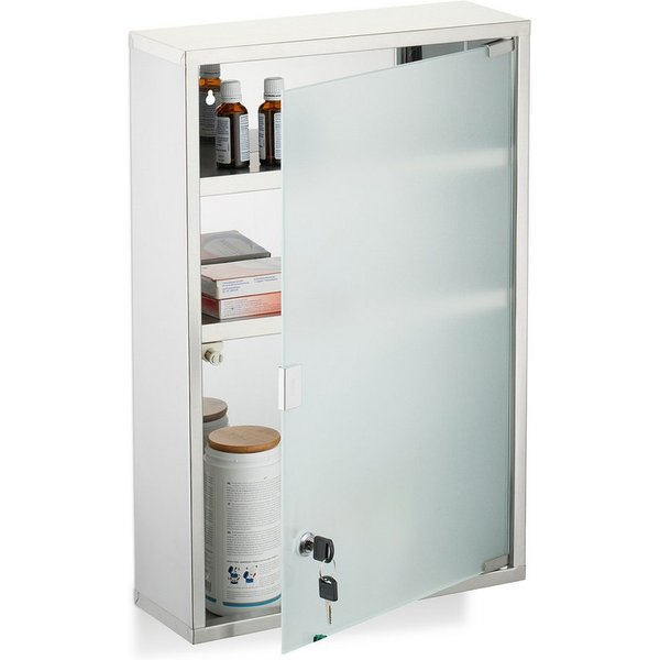 relaxdays Medizinschrank mit Glastür (3-St)