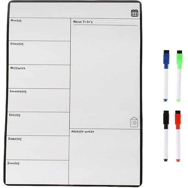 relaxdays Memoboard Speiseplan Wochenplaner magnetisch, (5-tlg)