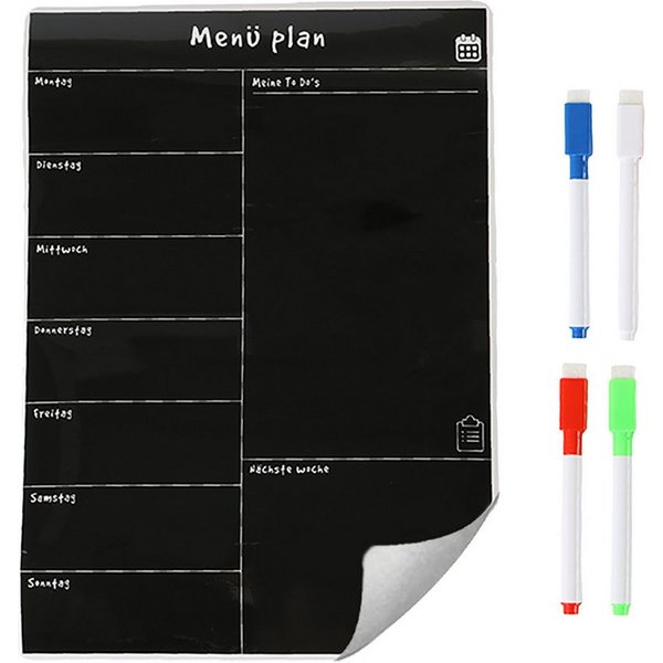 relaxdays Memoboard Speiseplan Wochenplaner magnetisch, (5-tlg)