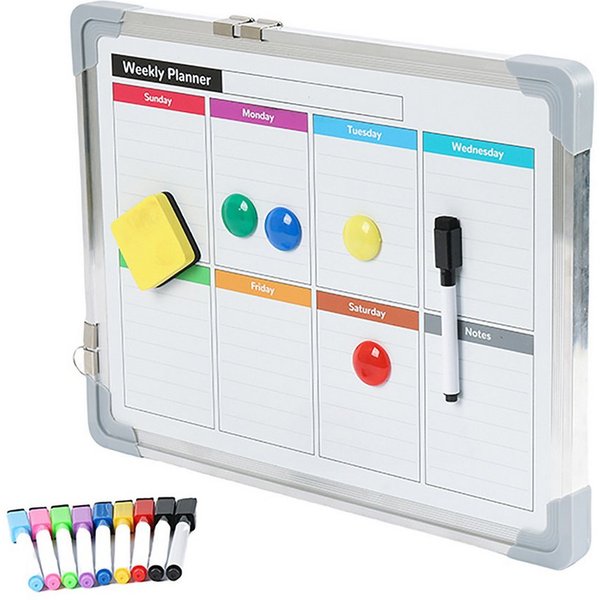relaxdays Memoboard Whiteboard mit Zubehör, (16-tlg), Beidseitig magnetisch