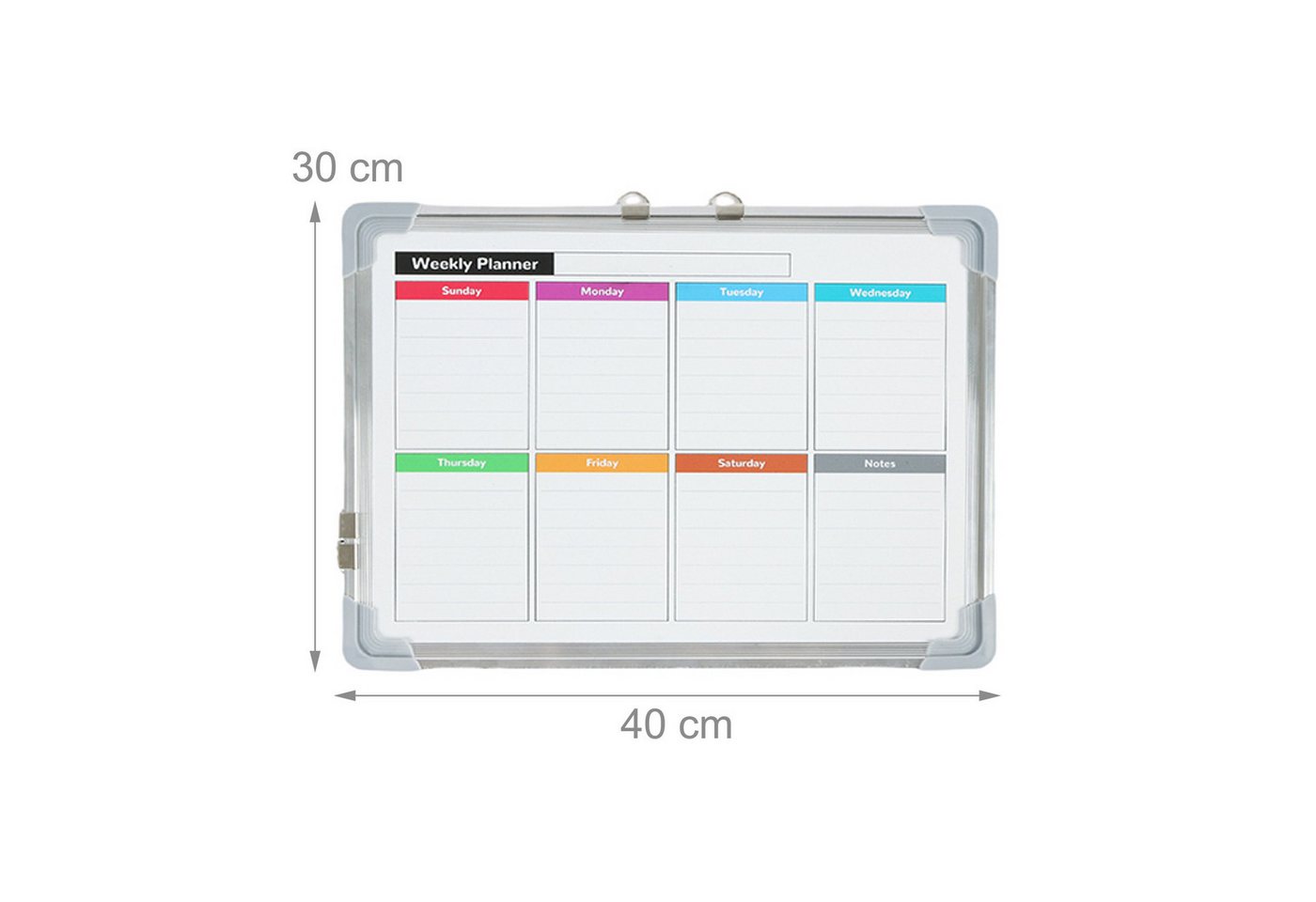 relaxdays Memoboard Whiteboard mit Zubehör, (16-tlg), Beidseitig magnetisch – Bild 4 von 5
