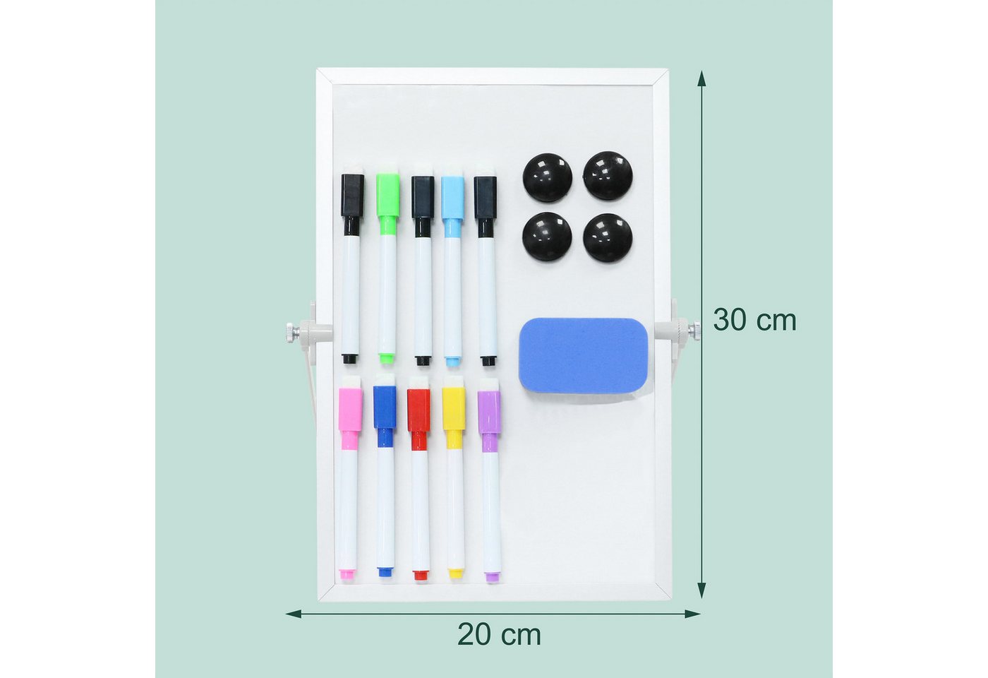 relaxdays Memoboard Whiteboard Tisch, (16-tlg), silber, 30x20 cm – Bild 4 von 5