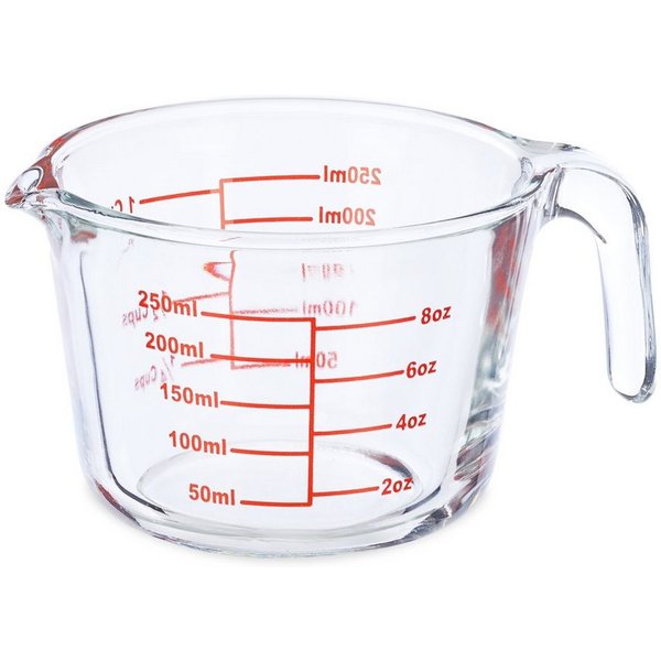 relaxdays Messbecher Glas 250 ml, Glas, (1-St)