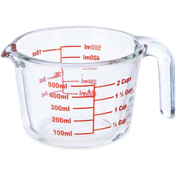 relaxdays Messbecher Glas 500 ml, Glas, (1-St)