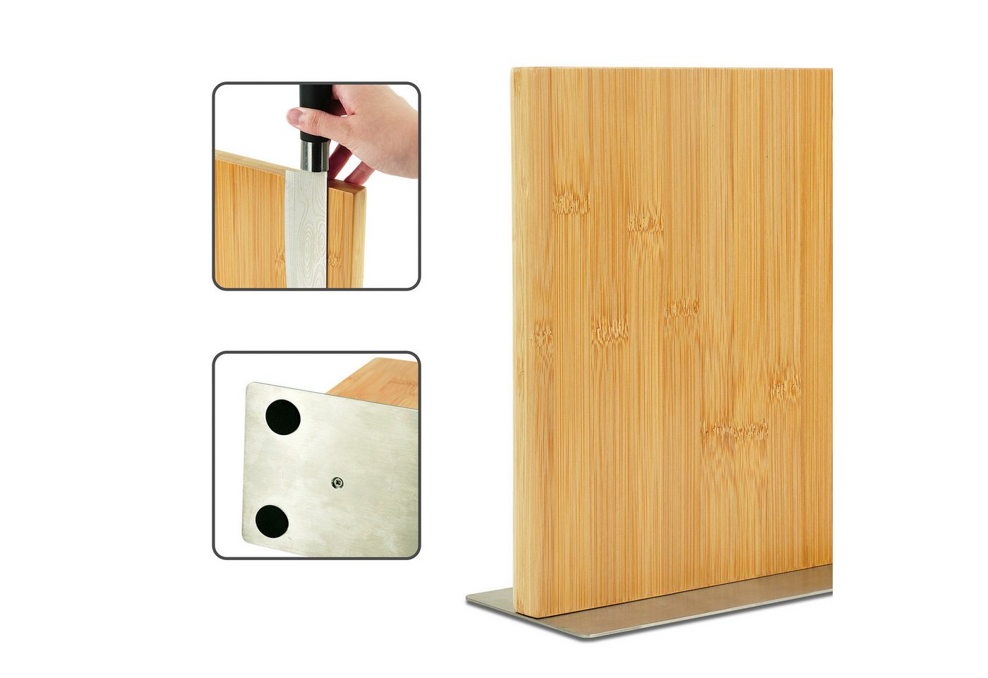 relaxdays Messerblock Magnetischer Messerblock Bambus (1tlg) – Bild 5 von 5