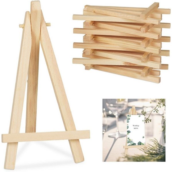 relaxdays Mini Staffelei Staffelei klein aus Holz 10er Set