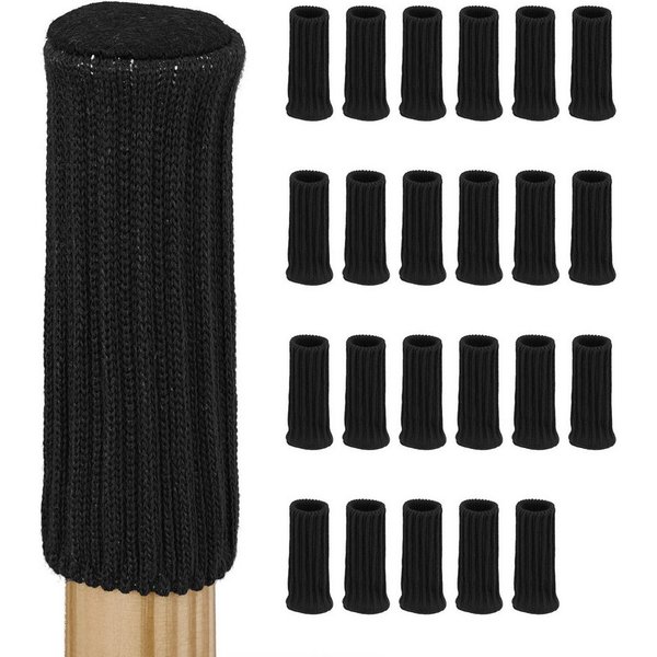 relaxdays Möbelfuß Stuhlbeinsocken im 24er Set, (24-St), schwarz