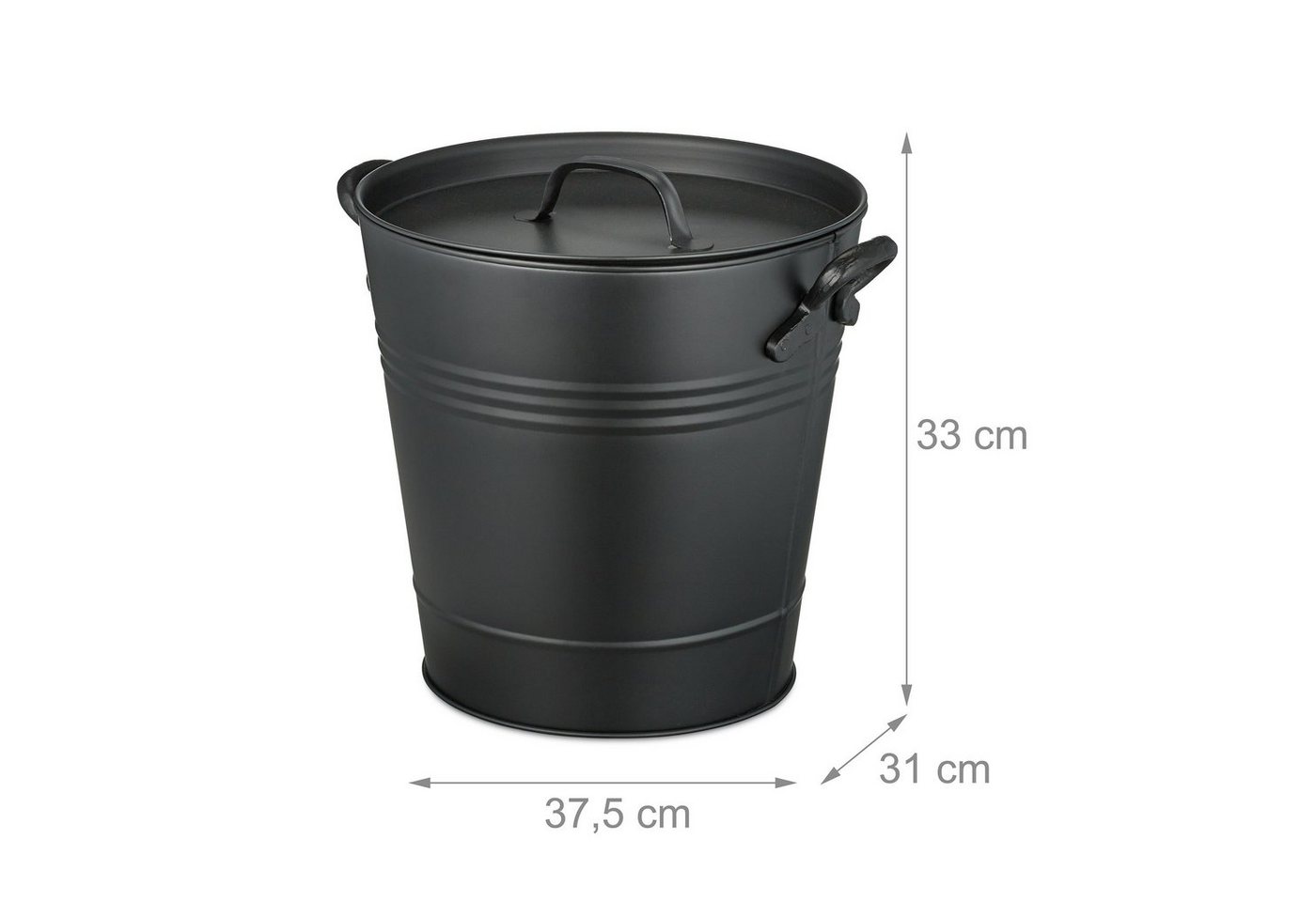 relaxdays Mülleimer Ascheeimer mit Deckel 19 Liter – Bild 4 von 5