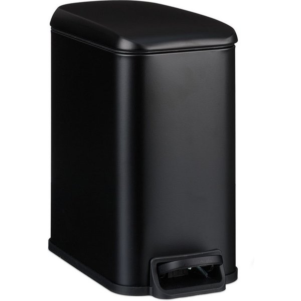 relaxdays Mülleimer Bad Mülleimer 5 l Softclose, schwarz
