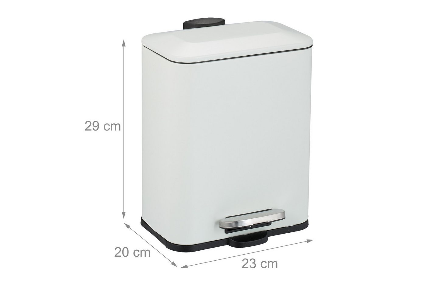 relaxdays Mülleimer Bad Mülleimer 5 l Softclose, weiß – Bild 4 von 5