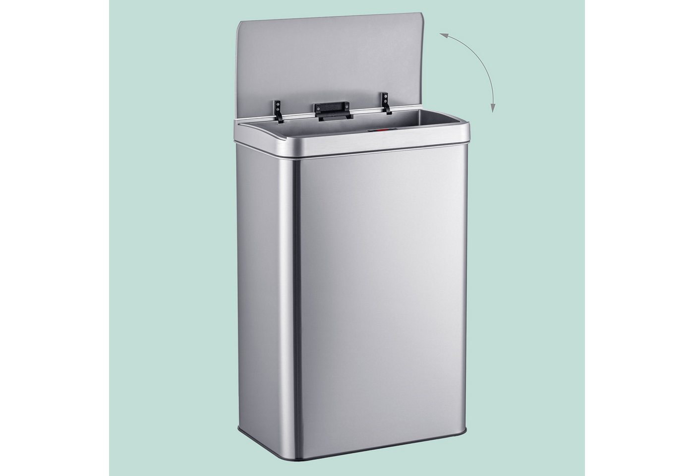 relaxdays Mülleimer Edelstahl Mülleimer mit Sensor, 50 L – Bild 2 von 5