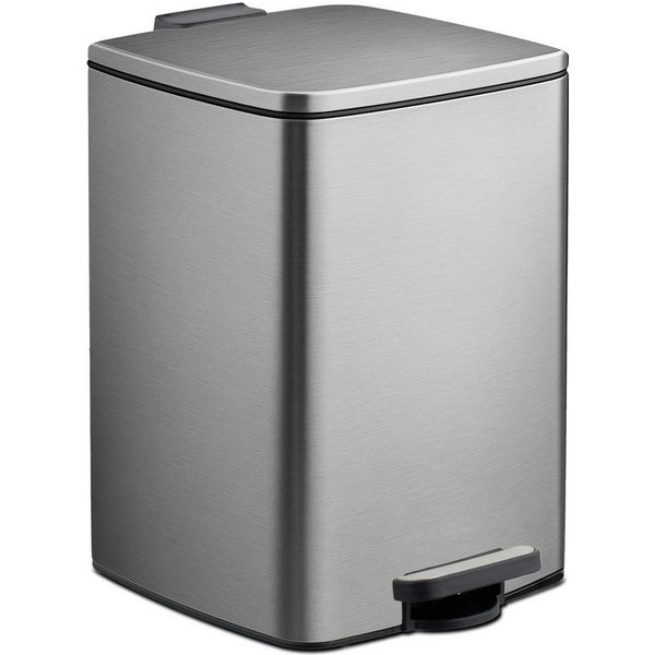 relaxdays Mülleimer Küche 20 Liter mit Müllbeutel, silber