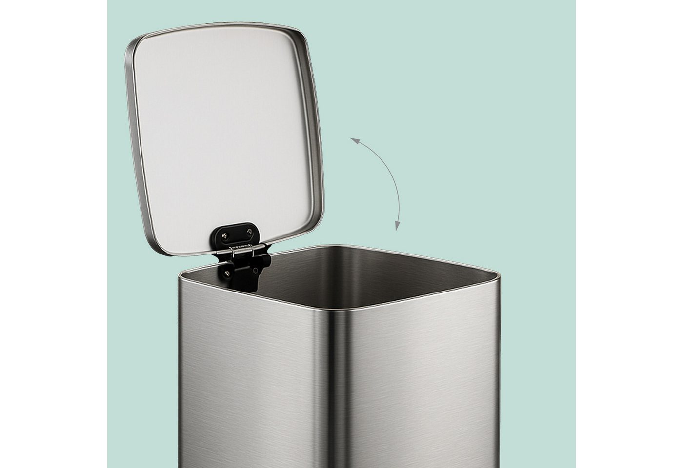 relaxdays Mülleimer Küche 20 Liter mit Müllbeutel, silber – Bild 2 von 5