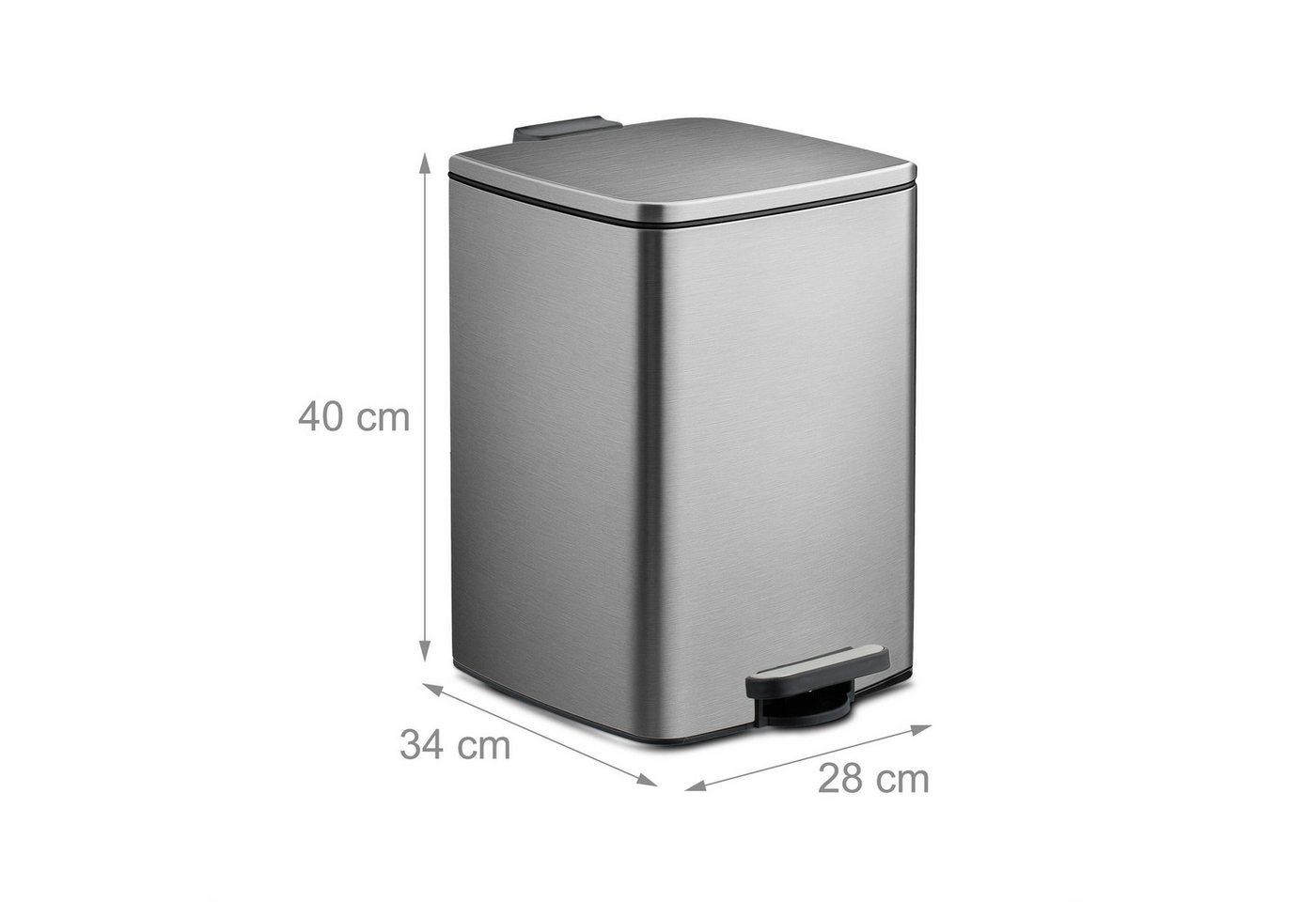 relaxdays Mülleimer Küche 20 Liter mit Müllbeutel, silber – Bild 4 von 5